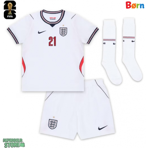 England Eberechi Eze #21 Replika Babytøj Hjemmebanesæt Børn VM 2026 Kortærmet (+ Korte bukser)